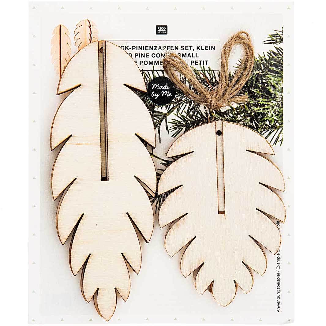 Set of 3 3D wooden pine cones