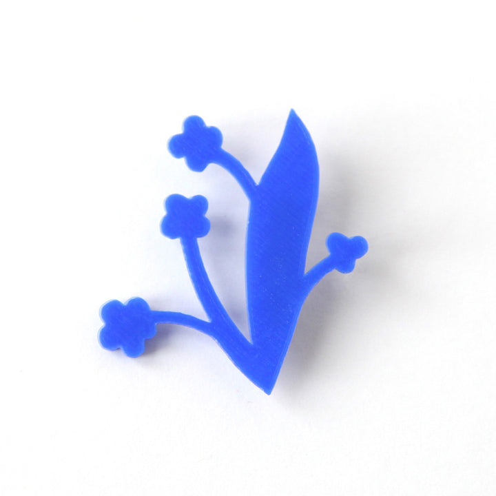 Broche - Fleur - Bleu Persan