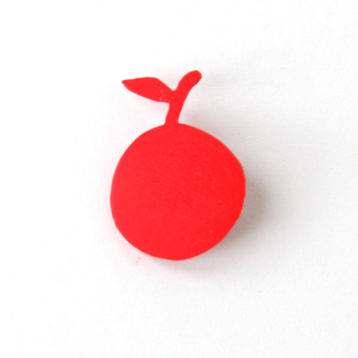 Brooch - Apple - Fire Engine Red