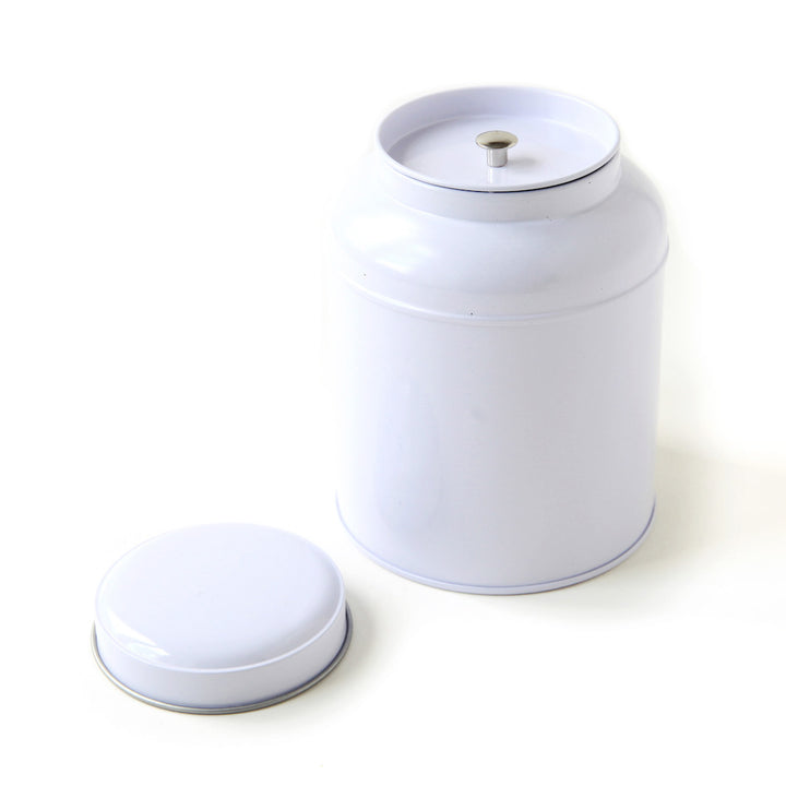 Metal Tea Box to Decorate - Dome - White - 250g