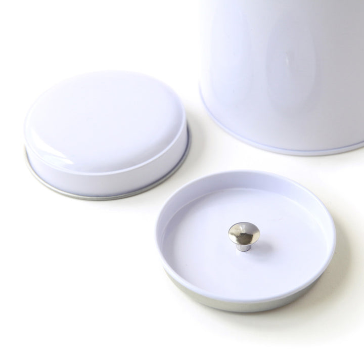 Metal Tea Box to Decorate - Dome - White - 250g