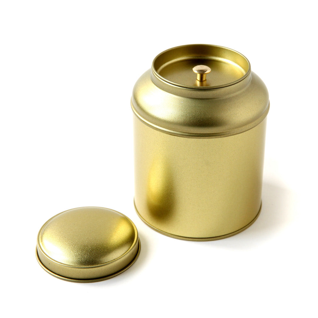 Metal Tea Box to Decorate - Dome - Gold - 250g