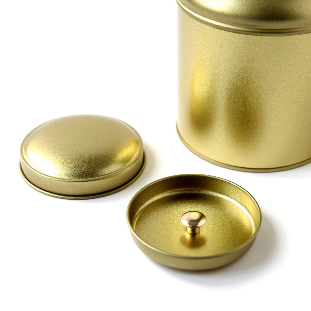 Metal Tea Box to Decorate - Dome - Gold - 250g