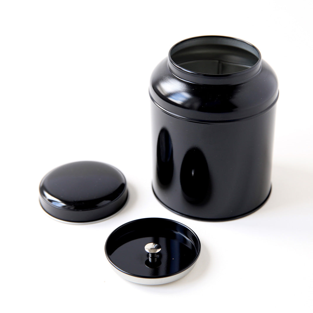 Metal Tea Box to Decorate - Dome - Black - 125g