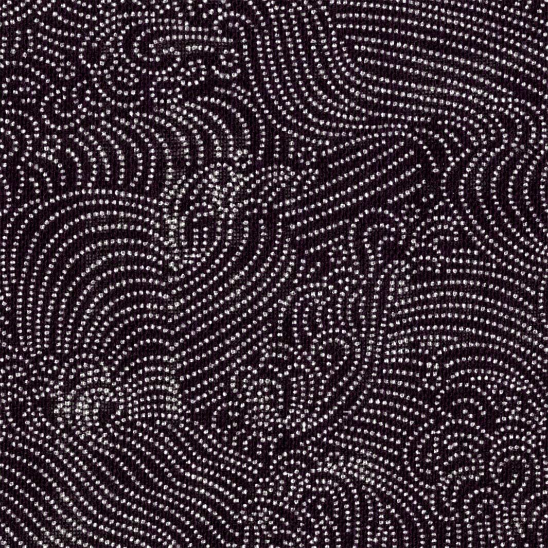 zoom de 10cm par 10cm d'un tissu japonais au motif de vagues houleuses de couleur noire adeline klam