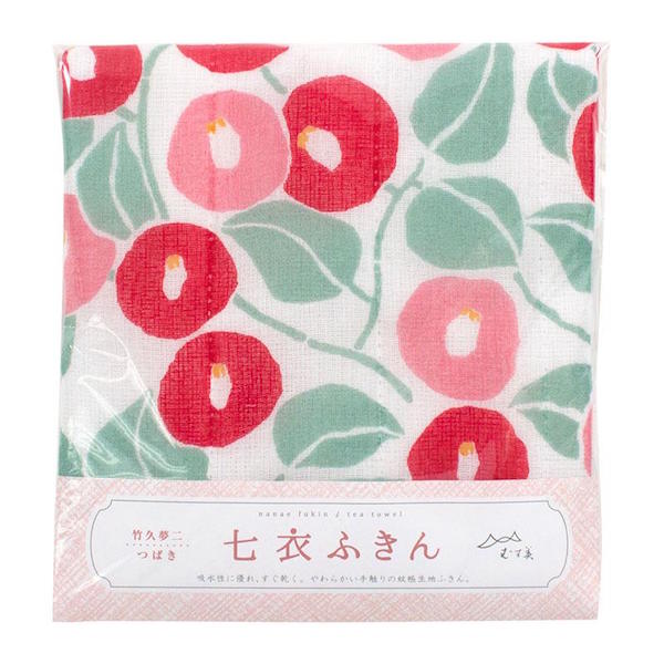 Tea towel - Red Camelias, Roses - Yumeji Takehisa - 30x30cm