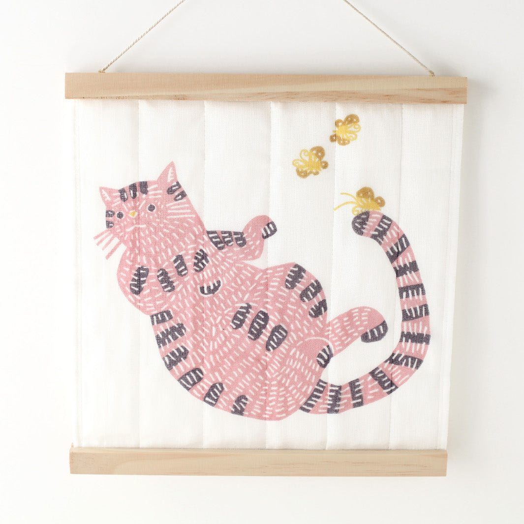 Tea towel - Pink Cat - Kata Kata - 30x30cm