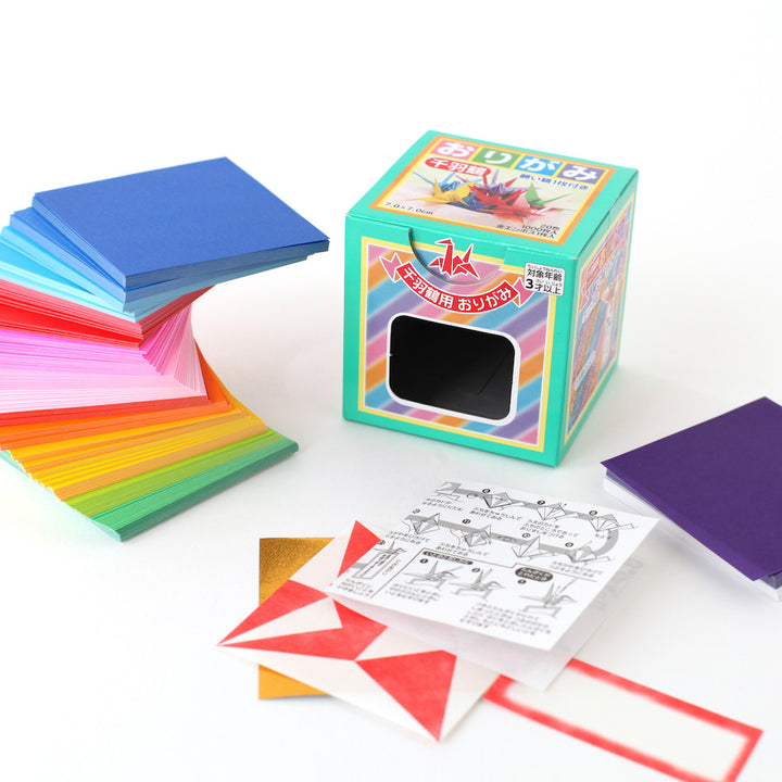 1000 Papiers Origami Multicolores - Tons Vifs - 20 couleurs - 7 x 7 cm