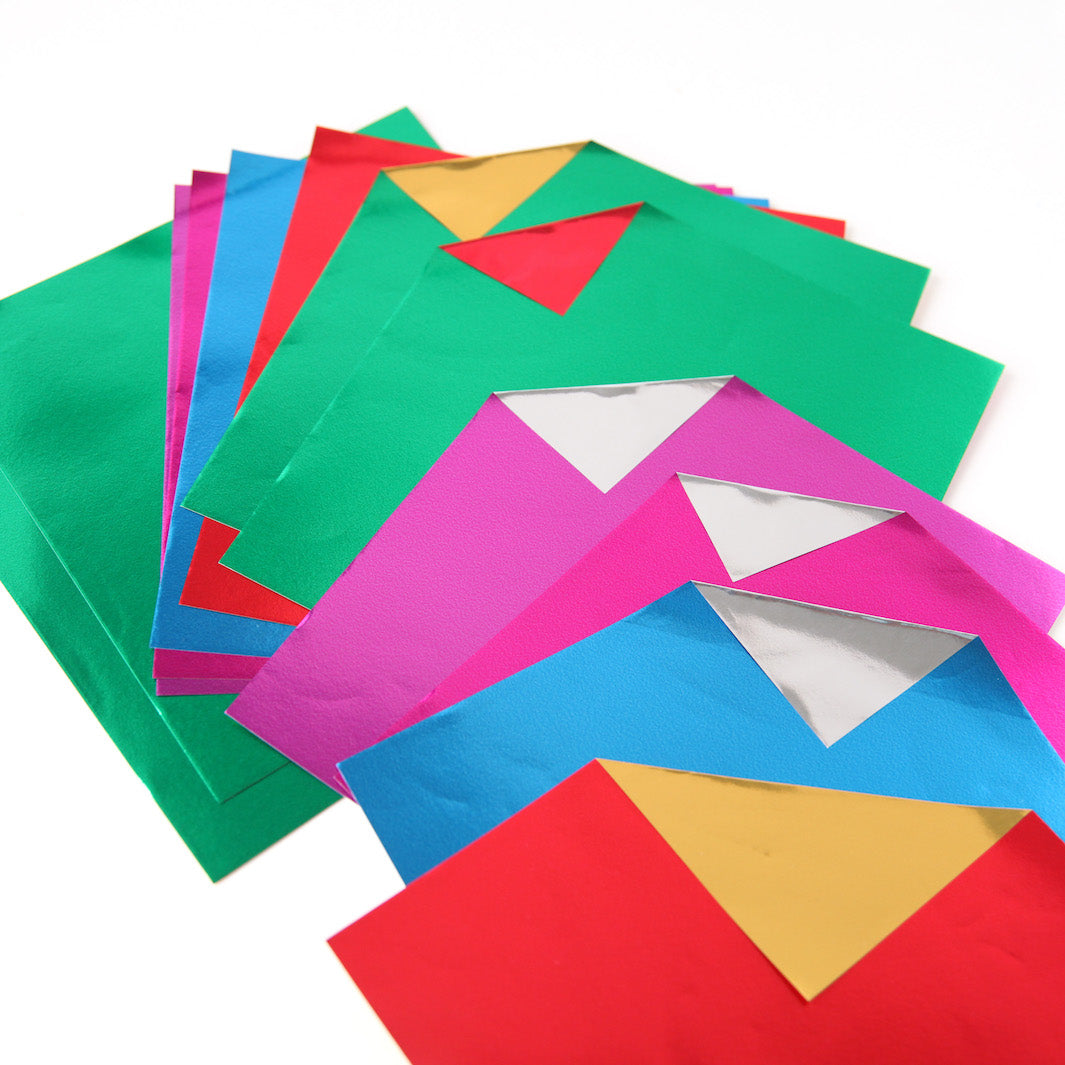 11 Papiers Origami Multicolores - Bicolores & Métallisés - 6 couleurs - 15x15 cm