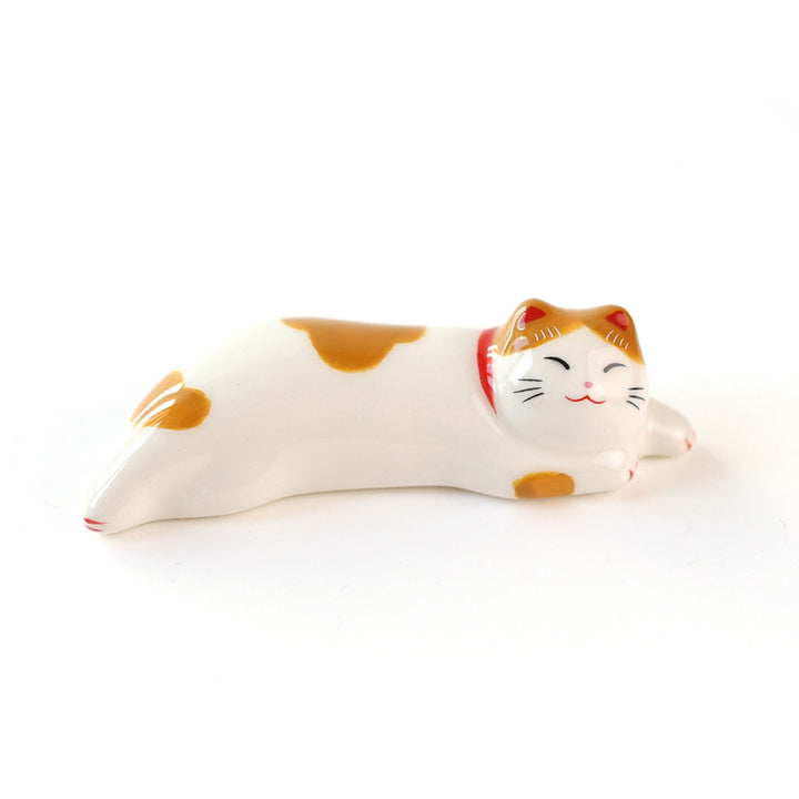 Long Cat on Belly - Chopstick Holder - Speckled, Red