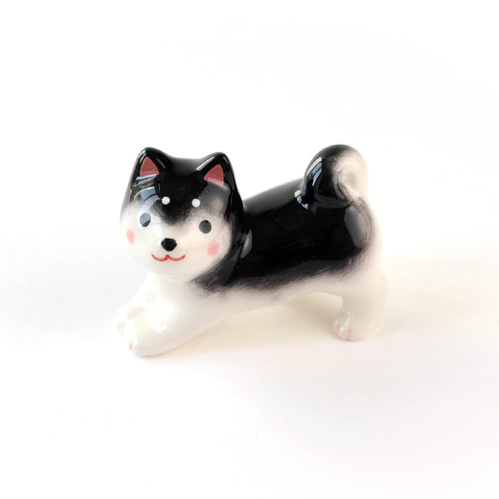 Shiba Inu Standing - Ceramic Chopstick Holder - Black